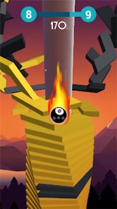 螺旋球球3d游戏(stack ball smash3d)下载,螺旋球球3d,趣味游戏,闯关游戏